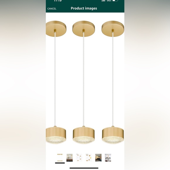 Other - LED Pendant Lights, Mini Hanging Light Fixture with Polish‎ Gold Finish,